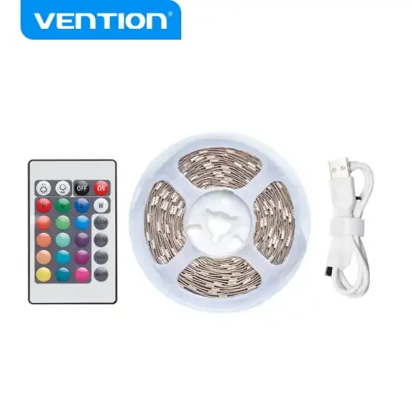 Vention Luces LED RGB Control Remoto – Carga USB – Facil Instalacion y Uso – Color Varios