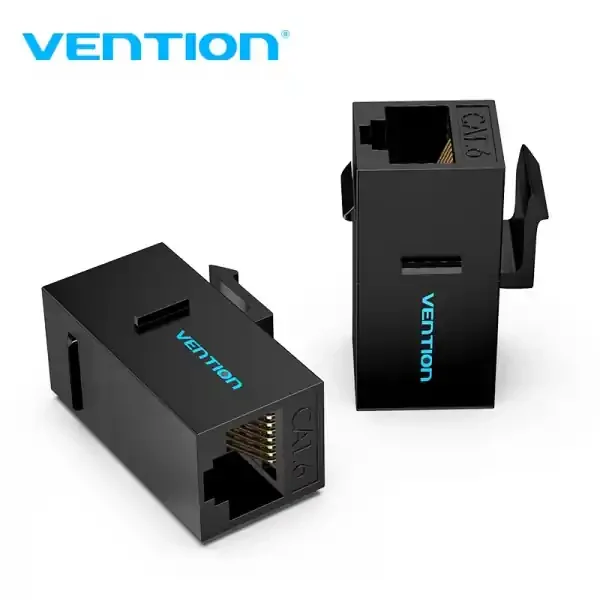Vention Pack de 5 Adaptadores Conector UTP RJ45 Hembra a Hembra Cat6 – Color Negro