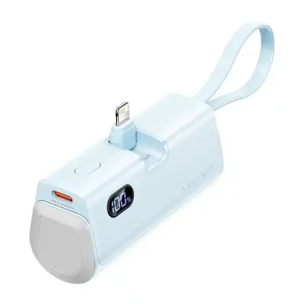 Vention PowerBank 4800mAh – Lightning – Carga Rapida 22.5W – Conector Plegable – Color Azul