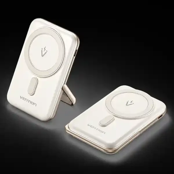 Vention Powerbank Inalambrico Magnetico 10000mAh – USB Tipo-C – Carga Rapida 20W – Entrada Wireless 15W – Material PC+ABS – Color Blanco