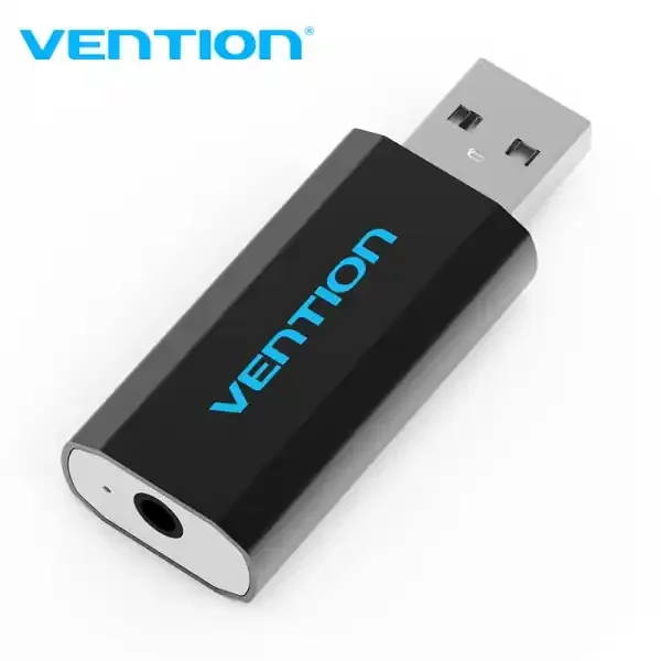 Vention Tarjeta de Sonido Externa USB a CTIA – Color Negro Metalizado