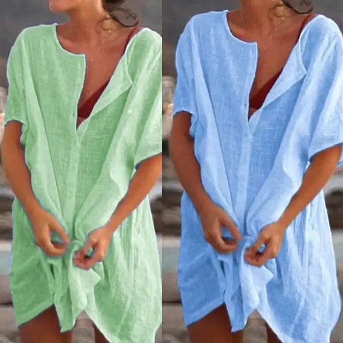 Vestido de Playa Chic de Lino para Mujeres