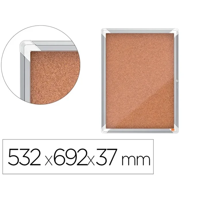Vitrina de anuncios nobo premium plus corcho 4 x din a4 532x692x37 mm