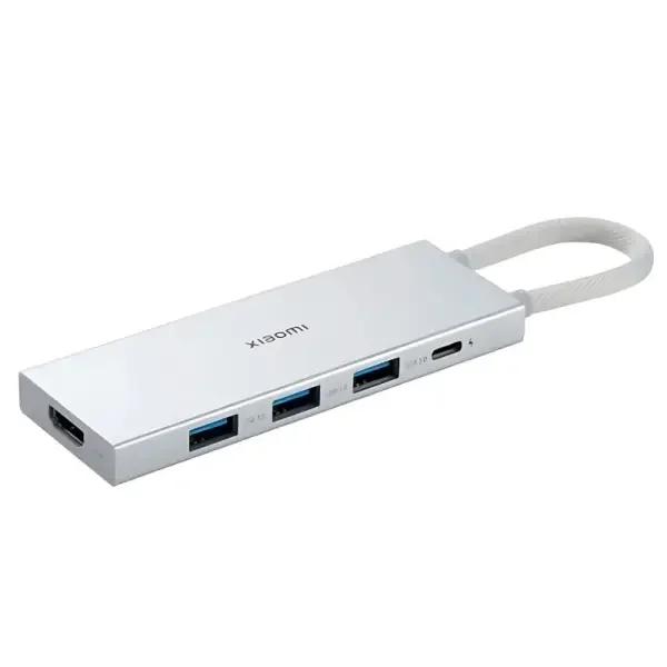 Xiaomi 5 en 1 Hub USB-C con 3x USB-A 3.0, 1x USB-C Carga Rapida hast 100W, 1x HDMI – Carcasa de Aluminio