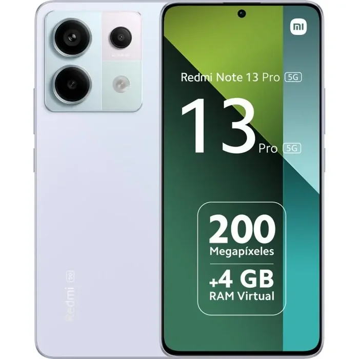 Xiaomi Redmi Note 13 Pro 5G Smartphone Pantalla AMOLED 6.67″ – 8GB – 256GB – Camara Principal 200MP – Bateria 5100mAh – Admite Carga de 67W – Color Morado