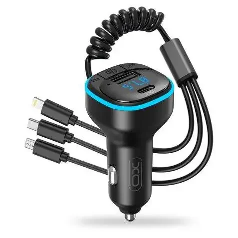 XO Adaptador Bluetooth para Coche – Conexion Inalambrica 50 – Reproduce Desde Smartphone y Pendrive – Puerto USB y Tipo C – Funcion Manos Libres – Pantalla LED – Dimensiones 35x35x75mm – Peso 50gr – Color Negro
