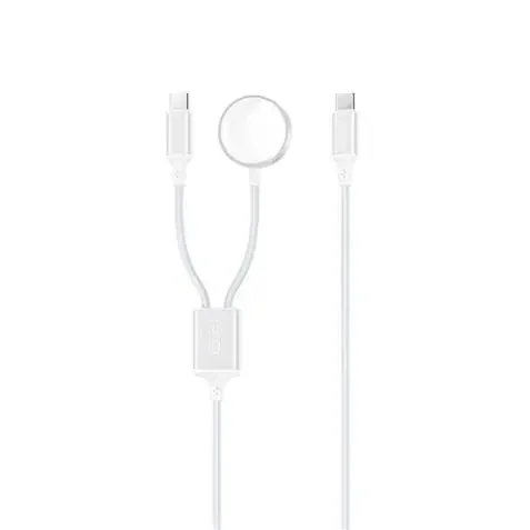 XO Cable USB 2 en 1 – 60W – Tipo C + Carga Magnetica Apple Watch – 1 Metro – Color Blanco
