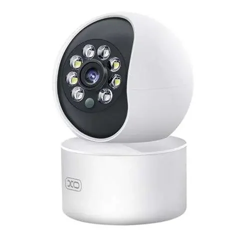 XO Camara de Seguridad Wifi – Resolucion 3mpx 2304×1296 – Deteccion de Movimiento 0-10m – Vision Nocturna – Intercomunicador de Voz – Grabacion en Bucle – Rotacion Ajustable – Soporta MicroSD hasta 128Gb – Color Blanco