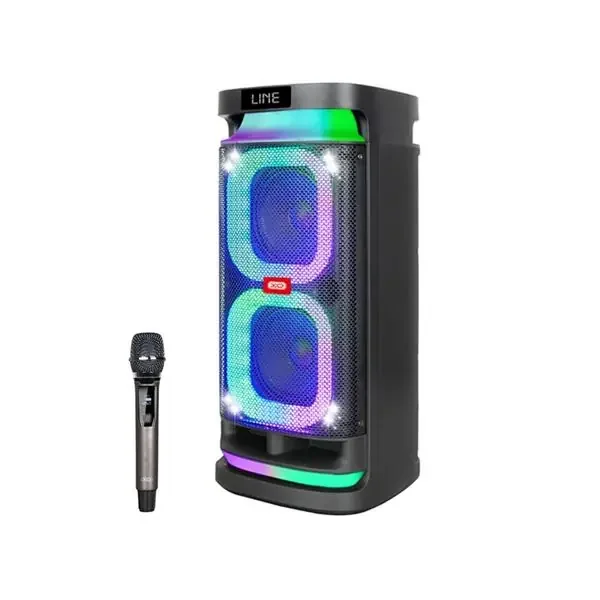 XO F58 Altavoz Karaoke – Bluetooth – 40W – Iluminacion RGB – Microfono Inalambrico Incluido – Entrada para Instrumentos y Microfonos Adicionales – Color Negro