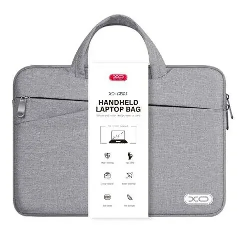 XO Maletin para Portatil – hasta 13″ – Resistente a Salpicaduras, Desgaste y Arañazos – Diseño Moderno – Color Gris