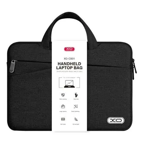 XO Maletin para Portatil – hasta 13″ – Resistente a Salpicaduras, Desgaste y Arañazos – Diseño Moderno – Color Negro