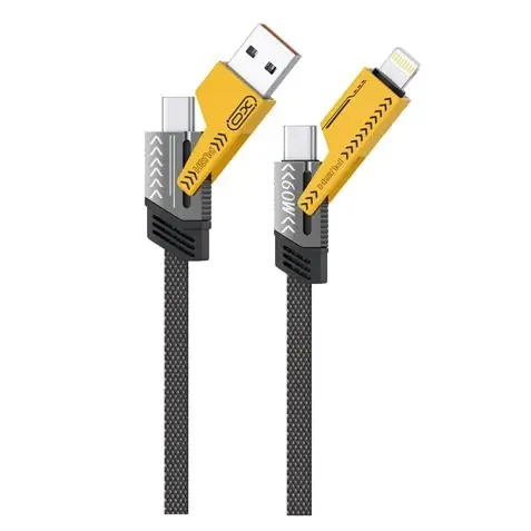 XO NB283 Cable USB 4 en 1 Multifuncion – 60W – 1 Metro – RGB – Color Negro