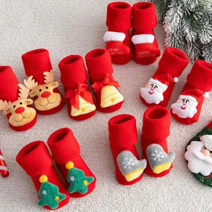 Zapatillas navideñas antideslizantes para bebé