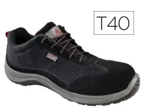 ZAPATOS DE SEGURIDAD DELTAPLUS ASTI PIEL DE SERRAJE AFELPADO SUELA DE COMPOSITE NEGRO TALLA 40