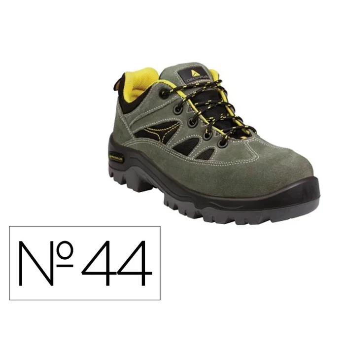 Zapatos de seguridad deltaplus trek de piel serraje puntera y suela composite verde talla 44