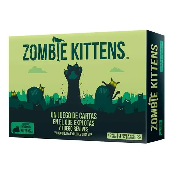 Zombie Kittens Juego de Cartas – Tematica Animales/Zombies/Humor – De 2 a 5 Jugadores – A partir de 7 Años – Duracion 15min. aprox.