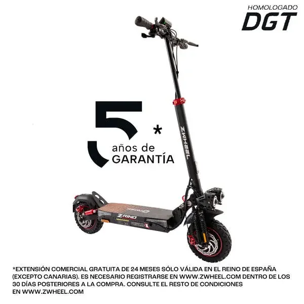 Zwheel ZRino Duo Max Patinete Electrico Motor 2x 500W – Homologado DGT – Autonomia hasta 70km – Suspension Hidraulica Delantera y Trasera – Ruedas Off-Road 10″ – Carga Maxima 120kg