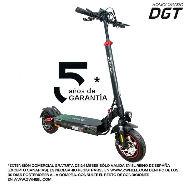 Zwheel ZRino SE Patinete Electrico Motor 600W – Suspension Delantera y Trasera – Velocidad hasta 25Km/h – Autonomia hasta 35km – 3 Modos de Conduccion – Carga Maxima 120kg – Ruedas 10″